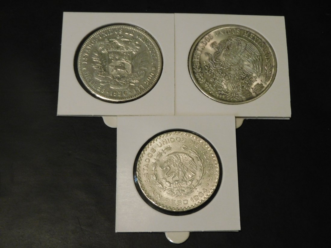  MEXICO-VENEZUELA 1-10 PESOS 1954-78-5 BOLIVARES 1936.GRADE-PLEASE SEE PHOTOS.   