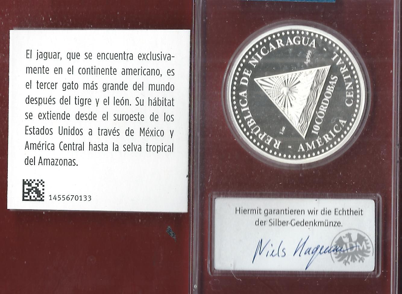  Welt Silberunzen 10 C. Nicaragua 2020 Proof Münzenankauf Koblenz Frank Maurer AI660   