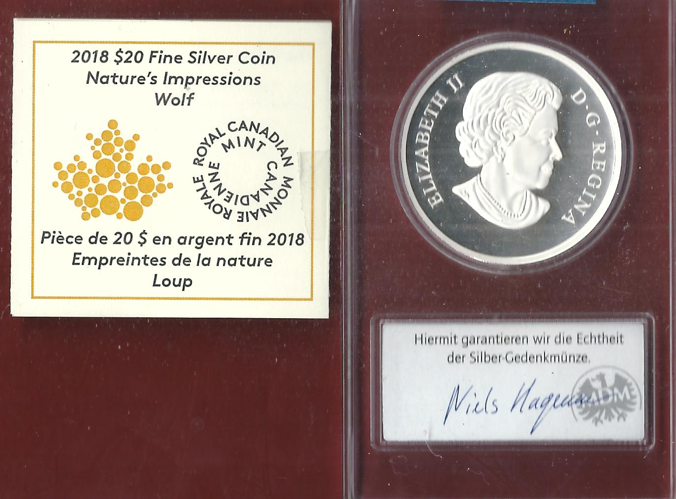  Welt Silberunzen 20 D. Canada 2018 Proof Münzenankauf Koblenz Frank Maurer AI661   