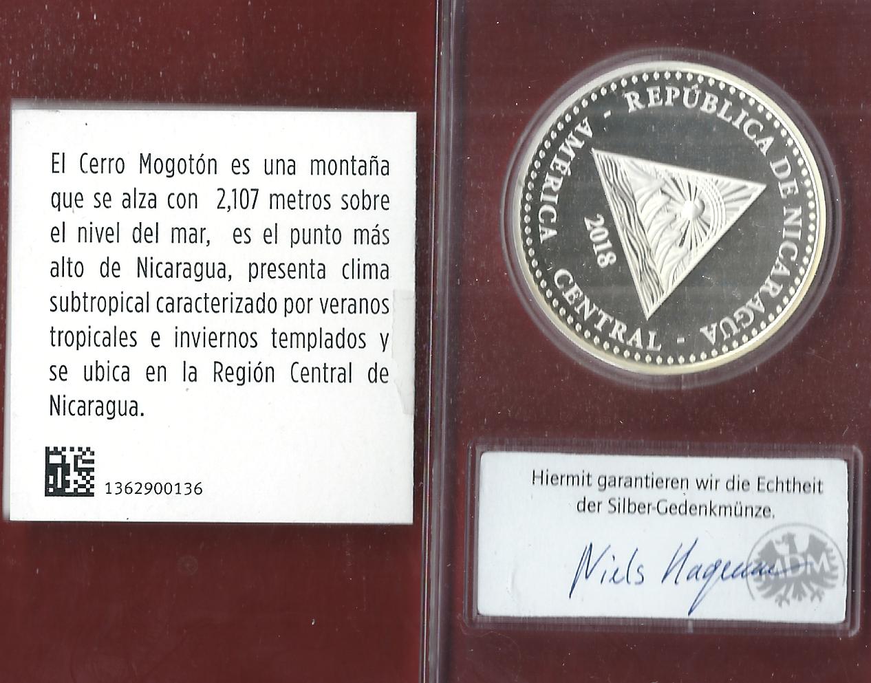  Welt Silberunzen 10 C. Nicaragua 2018 Proof Münzenankauf Koblenz Frank Maurer AI666   