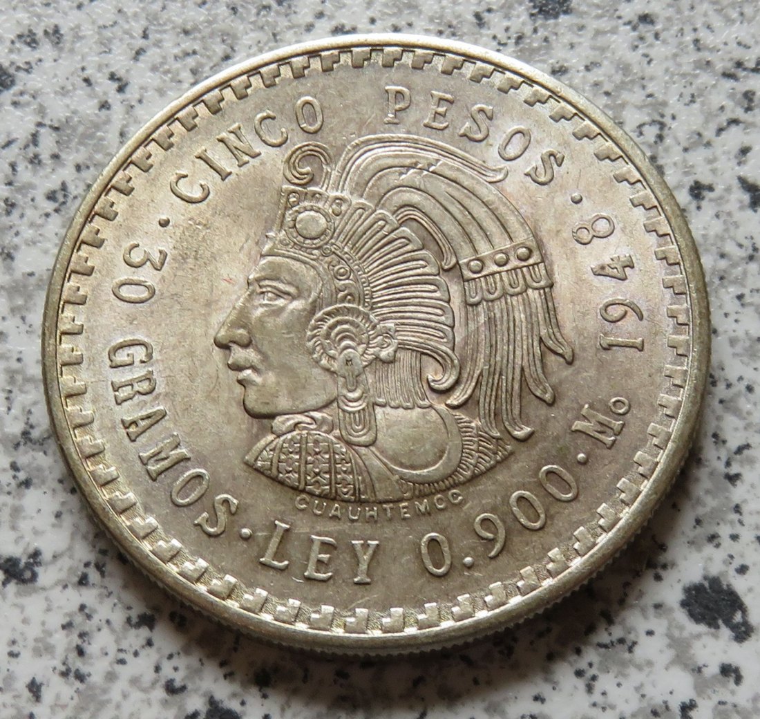  Mexiko 5 Pesos 1948   