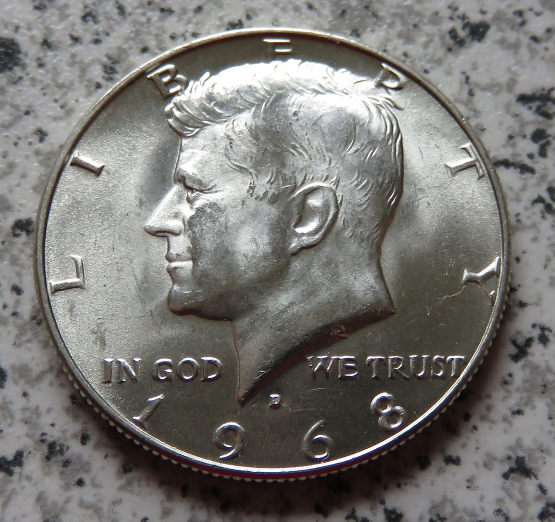  USA 1/2 Dollar 1968 D / Kennedy half Dollar 1968 D   