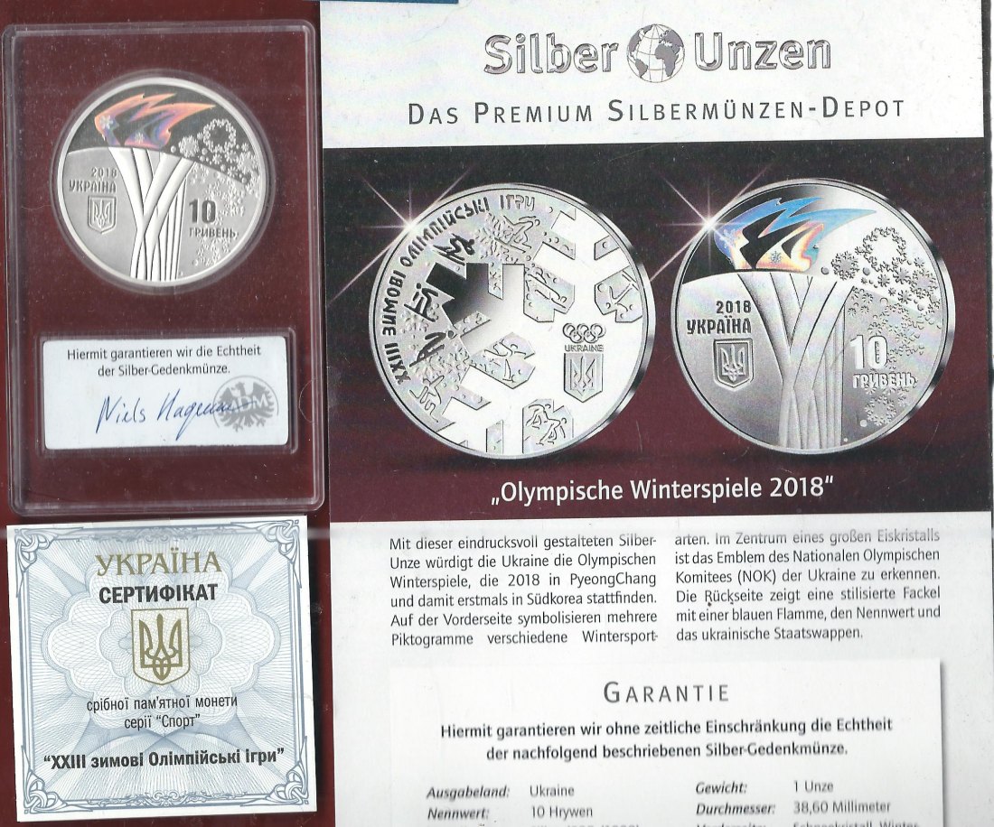  Welt Silberunzen 10 H. Ukraine 2018 Proof Münzenankauf Koblenz Frank Maurer AI667   
