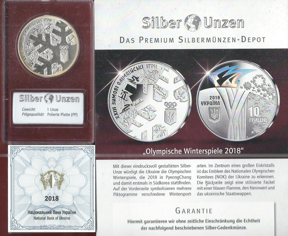  Welt Silberunzen 10 H. Ukraine 2018 Proof Münzenankauf Koblenz Frank Maurer AI667   