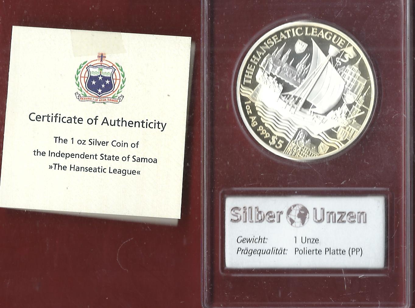  Welt Silberunzen 5 D.Samoa 2018 Proof Münzenankauf Koblenz Frank Maurer AI668   
