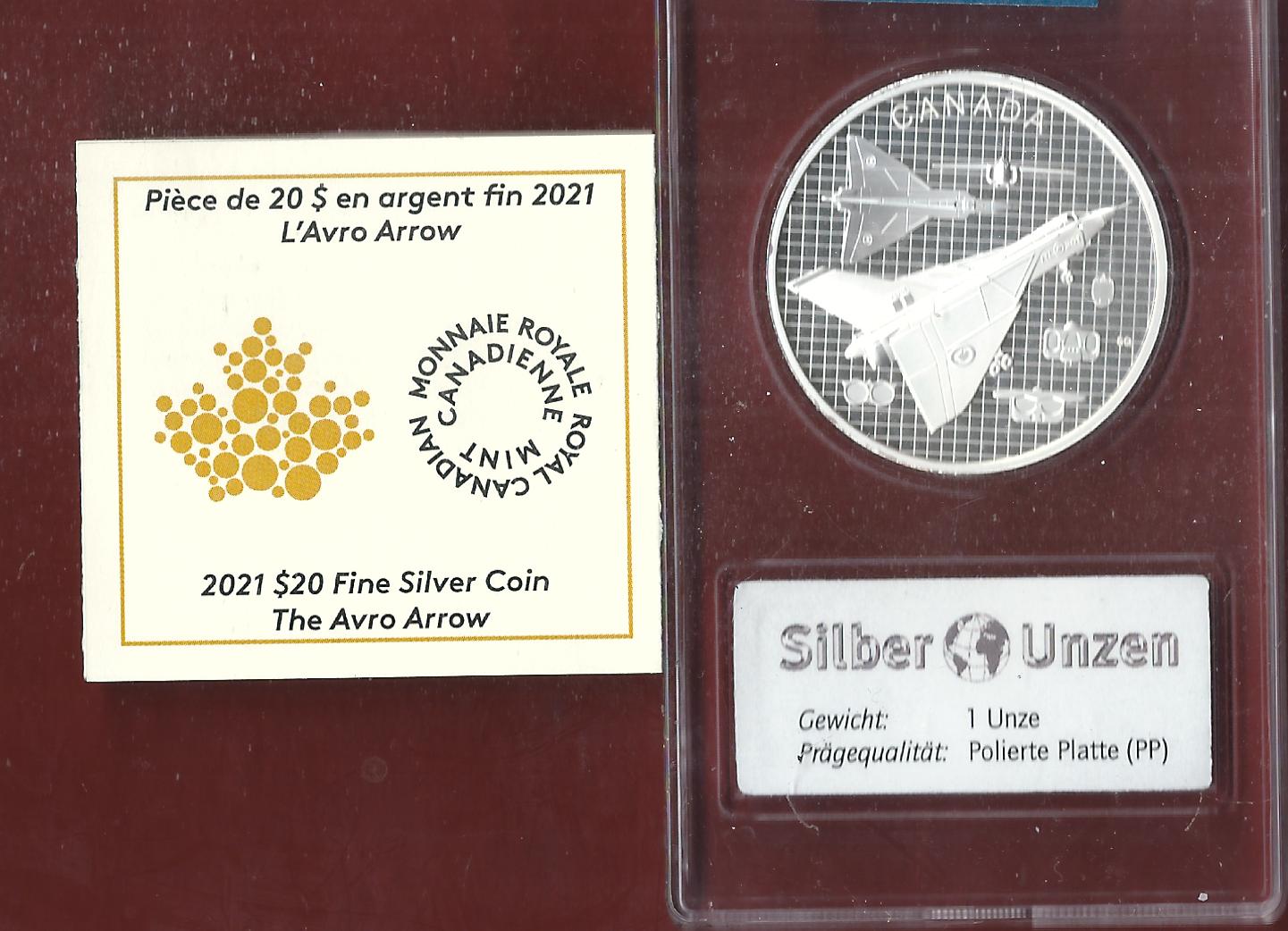 Welt Silberunzen 20 D.Canada 2021 Proof Münzenankauf Koblenz Frank Maurer AI670   