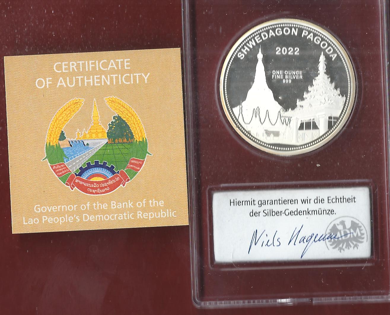  Welt Silberunzen 500 Kip Laos 2022 Proof Münzenankauf Koblenz Frank Maurer AI678   