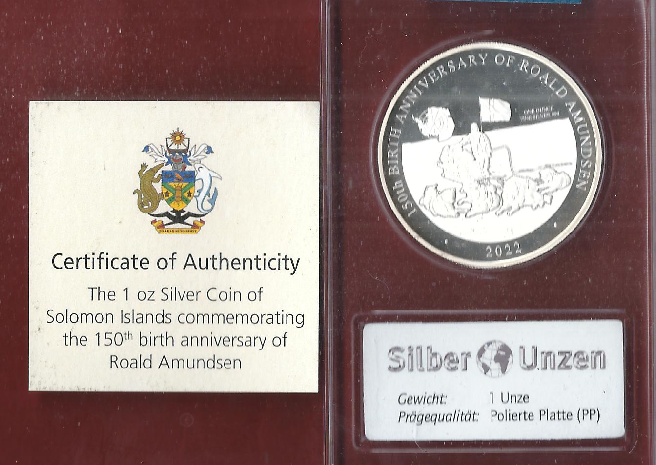  Welt Silberunzen 5 D.Salomon 2022 Proof Münzenankauf Koblenz Frank Maurer AI686   
