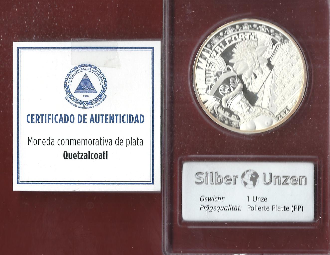  Welt Silberunzen 10 C.Nicaragua  2021 Proof Münzenankauf Koblenz Frank Maurer AI688   