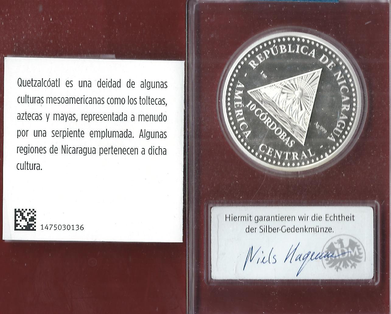  Welt Silberunzen 10 C.Nicaragua  2021 Proof Münzenankauf Koblenz Frank Maurer AI688   