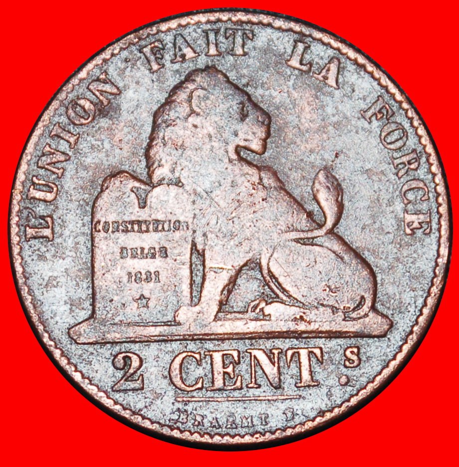  ⰆSTOP IN SIGNATURE (1833-1865):BELGIUM★2 CENTIMES 1859★LEOPOLD I (1831-1865)★LOW START ★ NO RESERVE!   