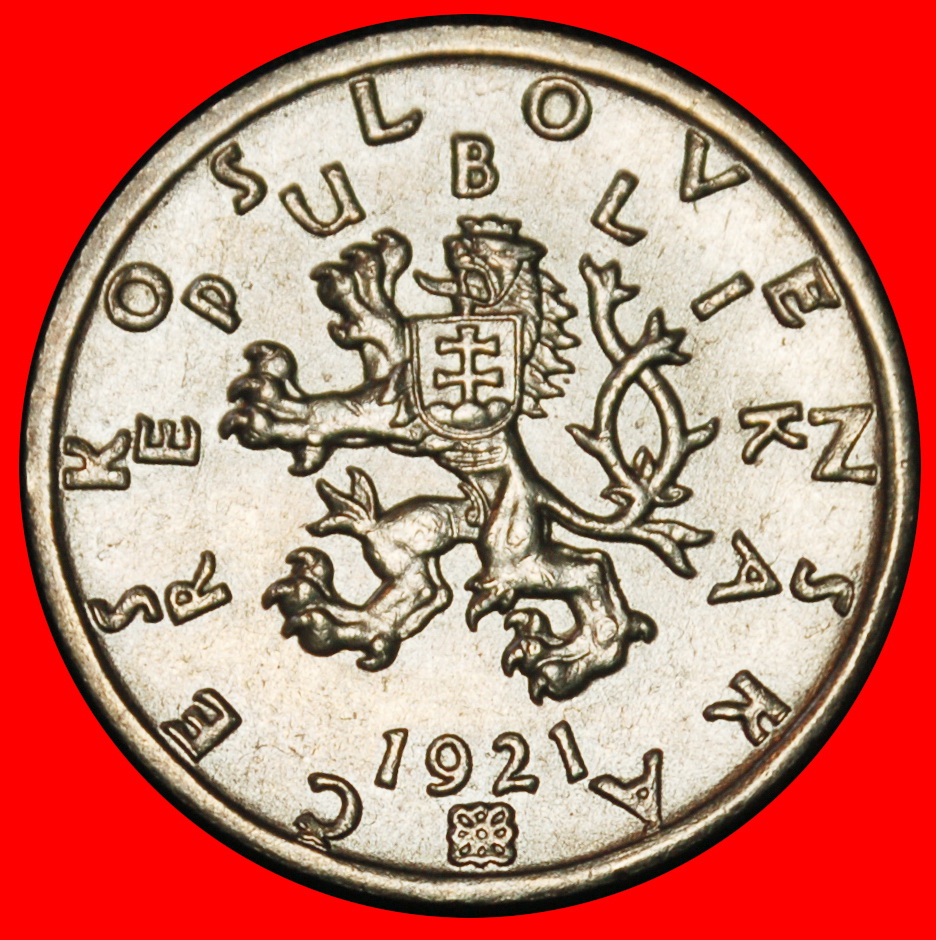  Ⰶ DOPPELKREUZ (1921-1931): TSCHECHOSLOWAKEI ★ 50 HELLER 1921 LÖWE STEMPEL I+A! STG ★OHNE VORBEHALT!   