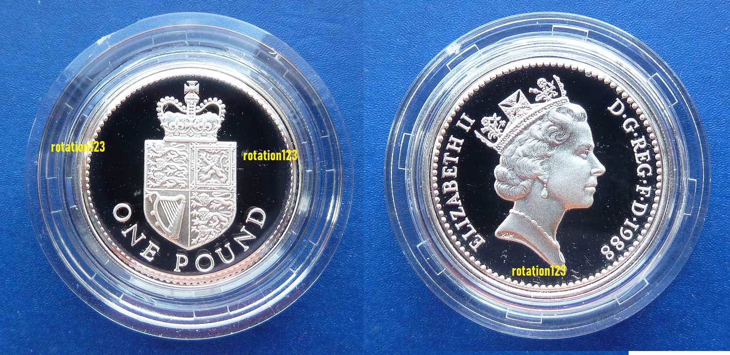  U.K. 1 Pound 1988 PP .925 Silber   