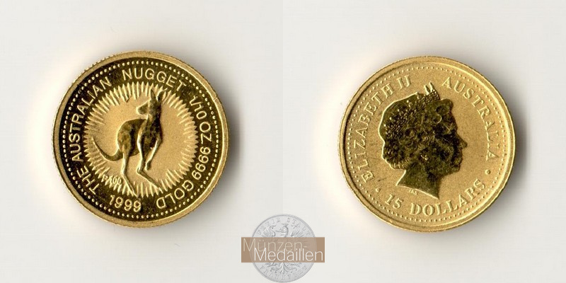 Australien MM-Frankfurt Feingewicht: 3,11g 15 Dollar 1999 