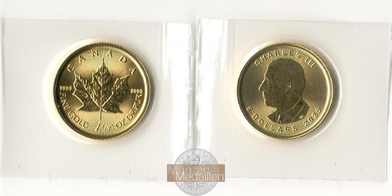 Kanada 5 Dollar MM-Frankfurt Feingold: 3,11g Maple Leaf 2025 prägefrisch / Neuware