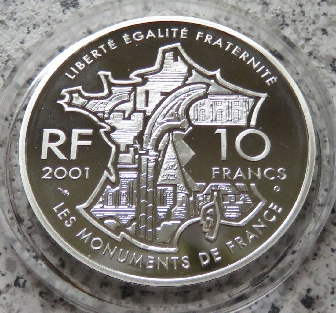  Frankreich 10 Francs 2001 Notre Dame, selten   