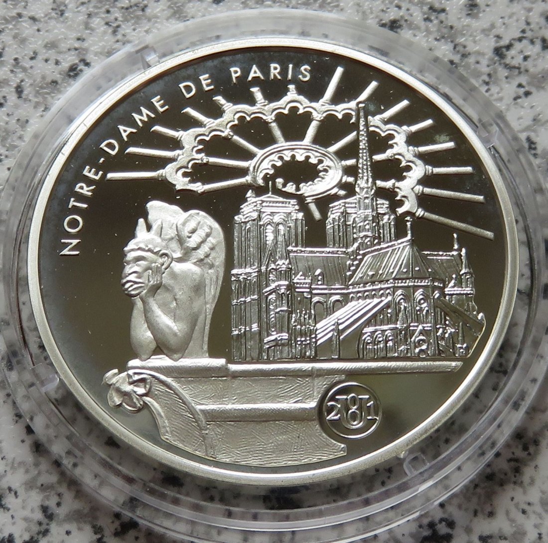  Frankreich 10 Francs 2001 Notre Dame, selten   