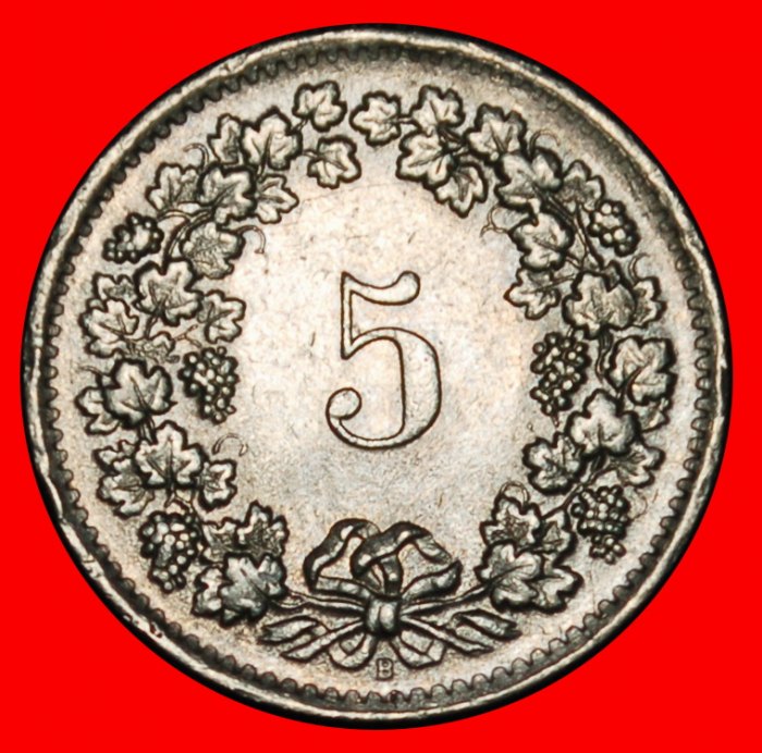  Ⰶ FREIHEIT (1879-2025): SCHWEIZ ★ 5 RAPPEN 1964B! STEMPEL I+B! OHNE VORBEHALT!   