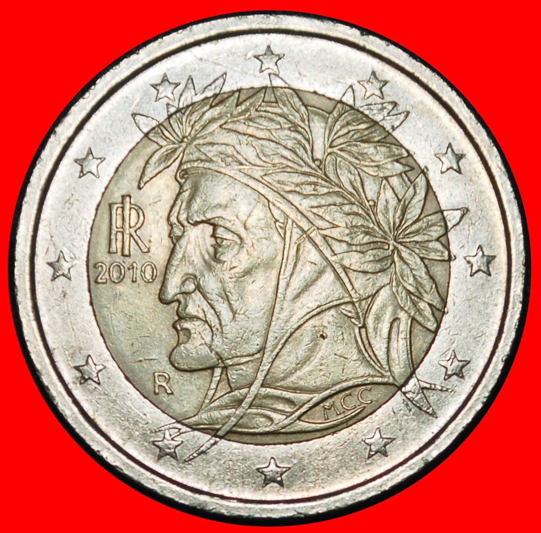 Ⰶ NICHT-PHALLISCHE TYP 2008-2024: ITALIEN ★ 2 EURO 2010R! DANTE (1265-1321) ★OHNE VORBEHALT!