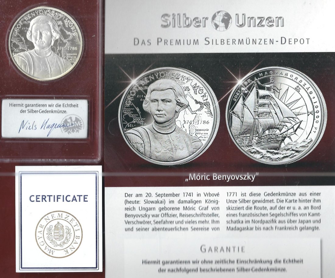  Welt Silberunzen 10000 Forint 2021 31,46 Gramm 925 AG Proof Münzenankauf Koblenz Frank Maurer AI692   