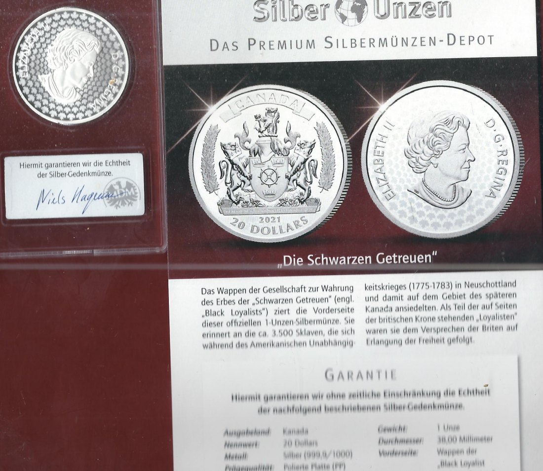  Welt Silberunzen 20 D.Canada 2021 AG Proof Münzenankauf Koblenz Frank Maurer AI693   