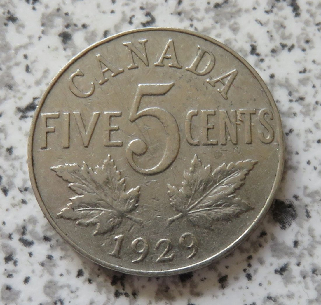  Canada 5 Cents 1929   