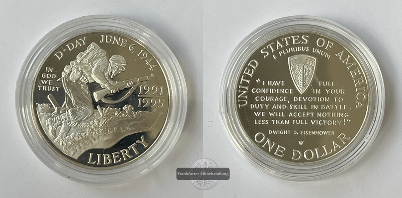  USA 1 Dollar 1993 World War II KM#244 FM-Frankfurt Feinsilber: 24,05g   