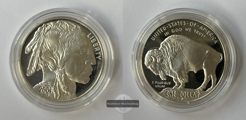  USA 1 Dollar 2001 American Buffola KM#325 FM-Frankfurt Feinsilber: 24,05g   