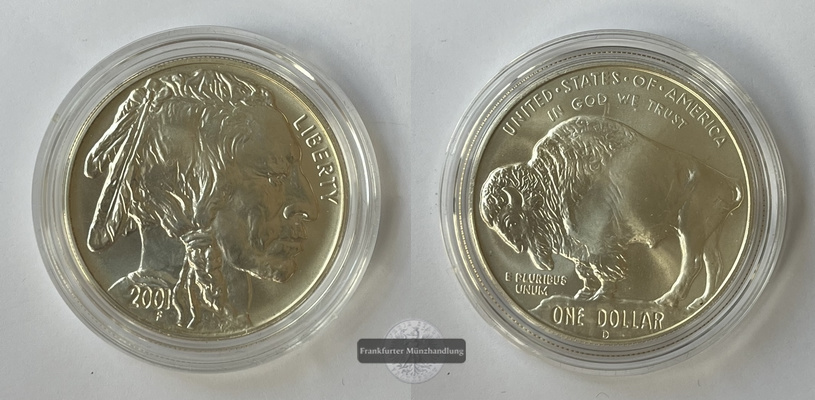  USA 1 Dollar 2001 American Buffola KM#325 FM-Frankfurt Feinsilber: 24,05g   