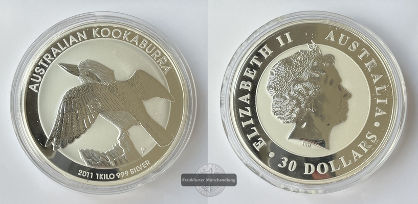  Australien 30 Dollar Kookaburra FM-Frankfurt Feinsilber: 1.000g   