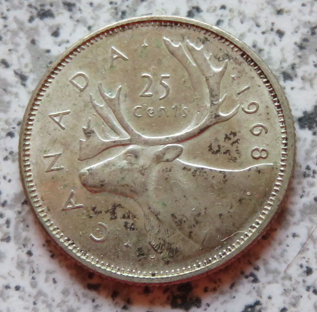  Canada 25 Cents 1968   