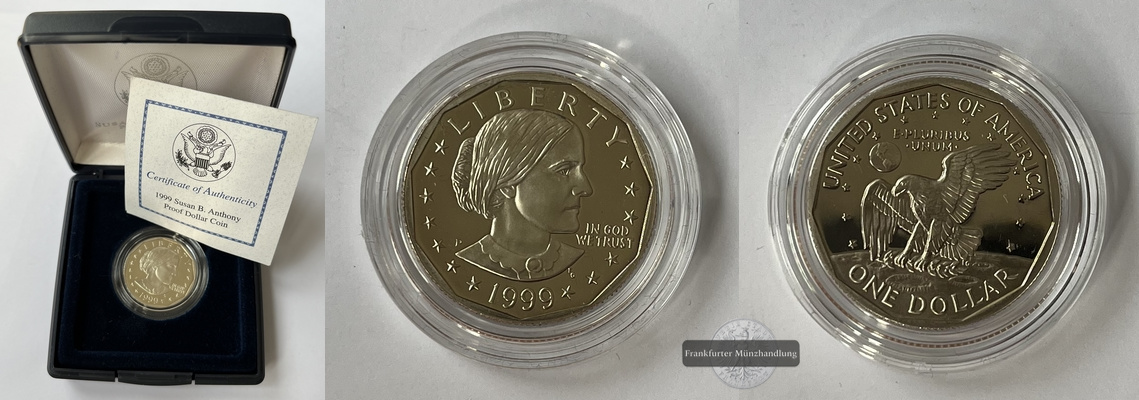  USA 1 Dollar 1999 Susan B. Anthony  KM#207 FM-Frankfurt Feinsilber: 31,1g   