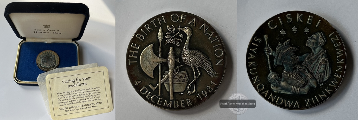  Ciskei The Birth of a Nation 1981 Silver Medallion FM-Frankfurt Feinsilber: 28,21g   