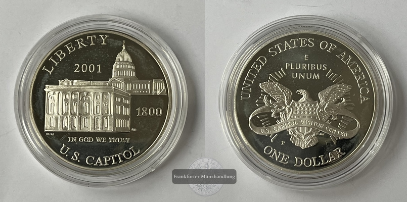  USA 1 Dollar  2001  US-Kapitol-Besucherzentrum KM#324 FM-Frankfurt Feinsilber: 24,05g   