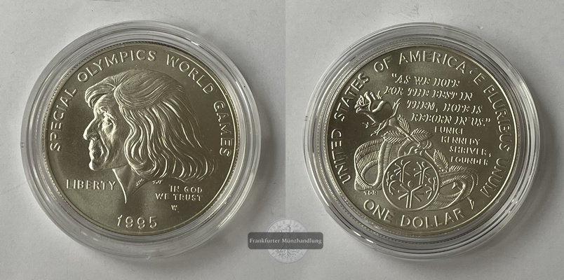  USA  1 Dollar  1995 Finanzierung von Special Olympics KM#266 FM-Frankfurt Feinsilber: 24,05g   
