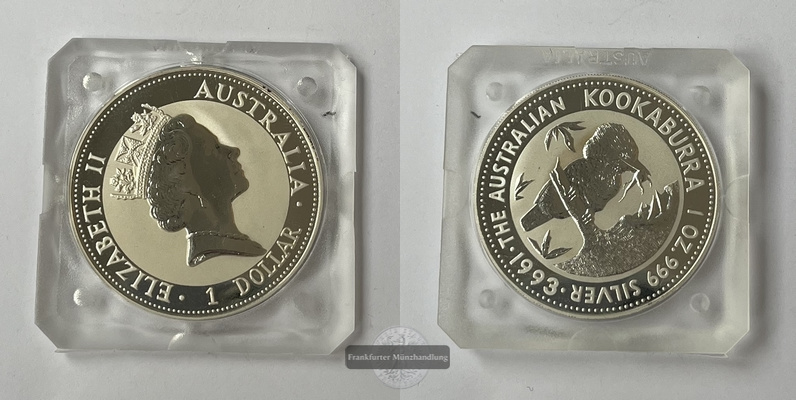  Australien 1 Dollar 1993 Kookaburra KM#209 FM-Frankfurt Feinsilber: 31,1g   