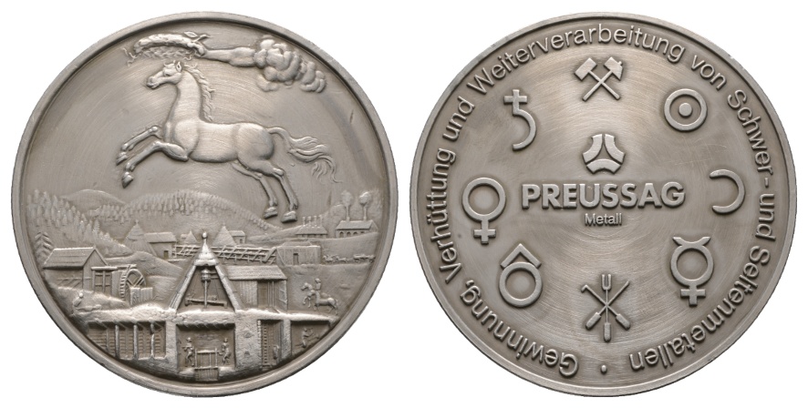  Medaille; Preussag Metall; Zink; 147 g; Ø 75,2 mm   