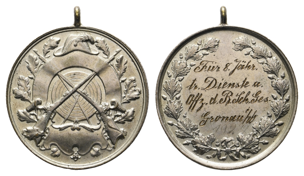  Medaille; Schützenmedaille Gronau; unedel; tragbar; 15,16 g, Ø 34,31 mm   