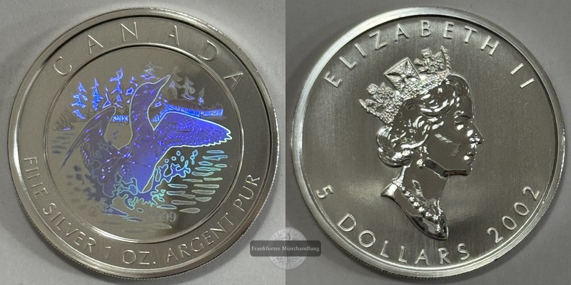  Kanada - 2002  5 Dollar  Loonie Dollar  KM# 603  FM-Frankfurt Feinsilber: 31g   