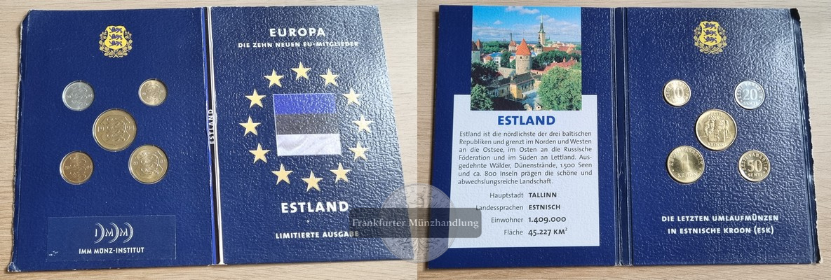  Estland Letzter Kursmünzensatz  vor dem Euro  FM-Frankfurt   