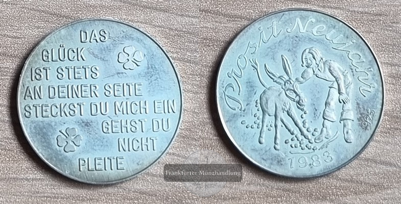  Österreich  1983  New Year Lucky Token Prosit Neujahr  FM-Frankfurt  Feinsilber: 3,89g N#317265   
