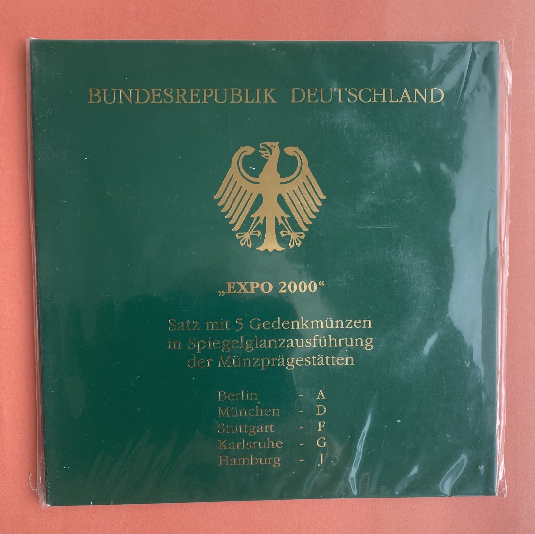  5 x 10 DM Sondermünzen , EXPO 2000,  A-J im Blister PP   