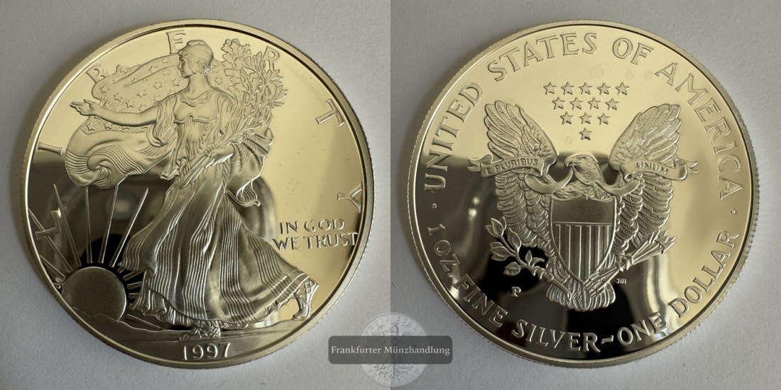  USA 1 Dollar 1997 Liberty American Silver Eagle KM#273  FM-Frankfurt Feinsilber: 31,1g   