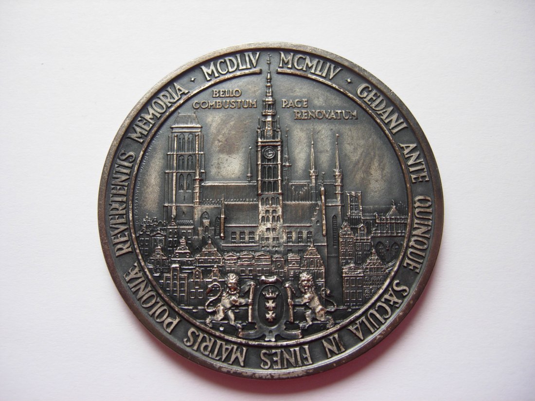  Medal - Poland, 500 years univesity Gdaňsk 1454 - 1954   