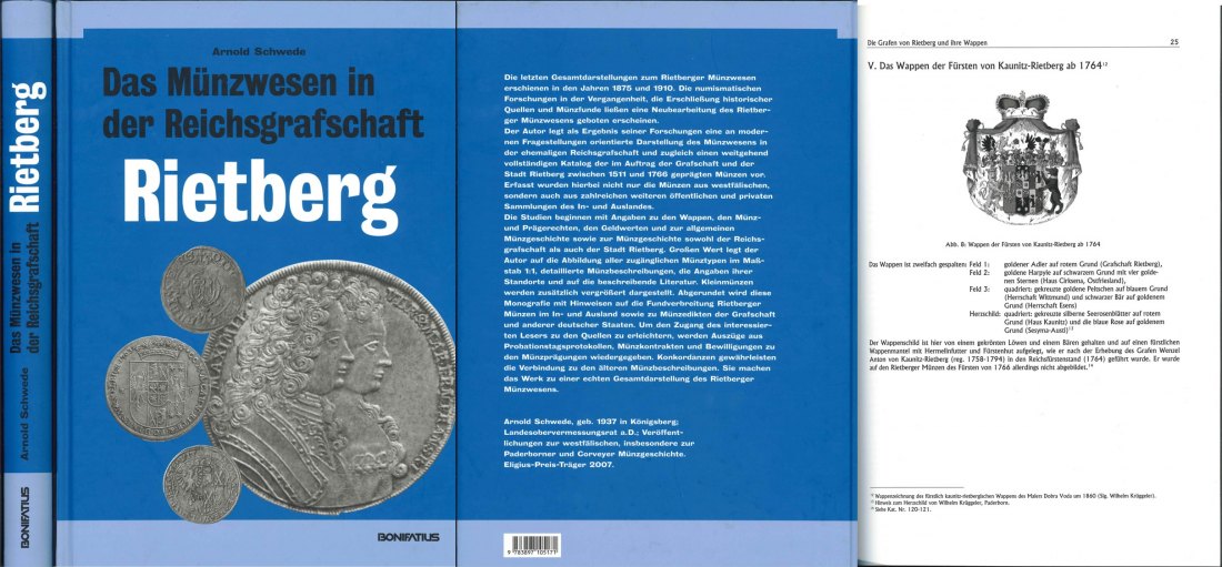  Arnold Schwede: Das Münzwesen in der Reichsgrafschaft Rietberg; Paderborn 2012   
