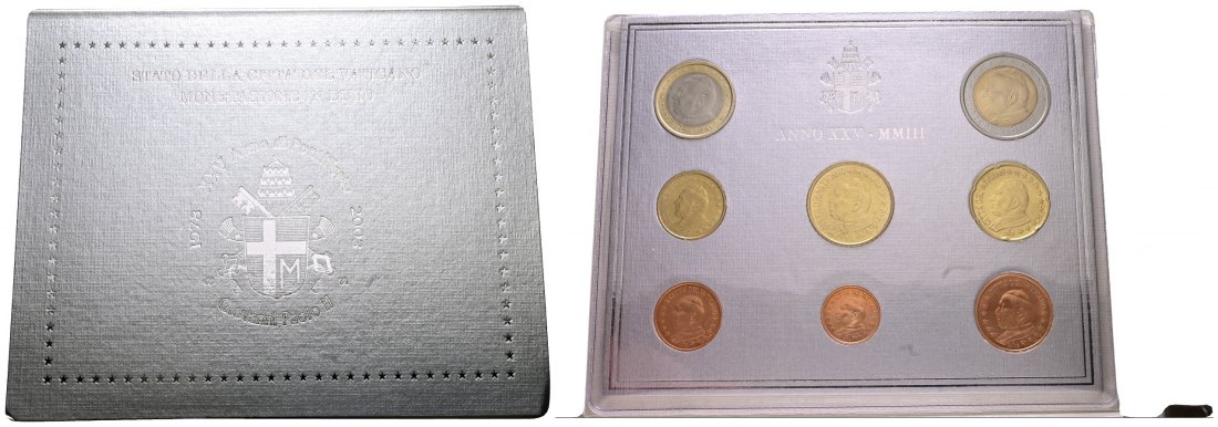 PEUS 2674 Vatikan In Originaleinband Euro-KMS (8 Münzen) 2003 Uncirculated