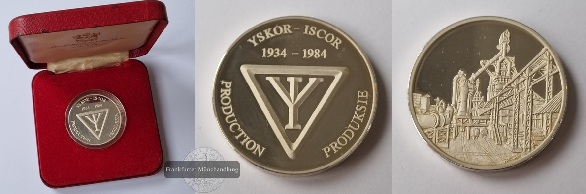 Südafrika 1984 YSKOR (Mittal Steel South Africa) 1 oz. Medaille FM-Frankfurt Feinsilber: 31,1g   