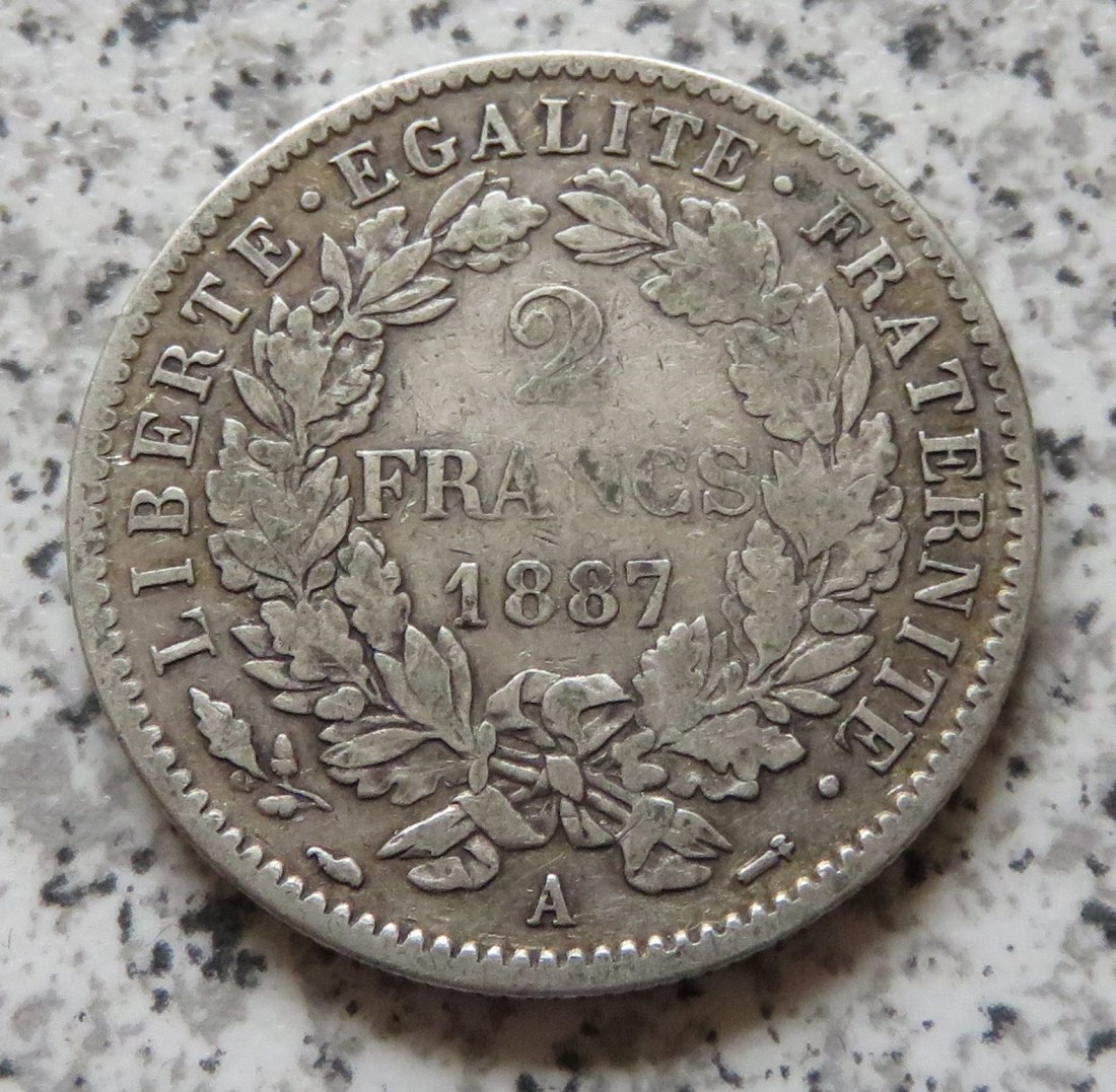  Frankreich 2 Francs 1887 A   