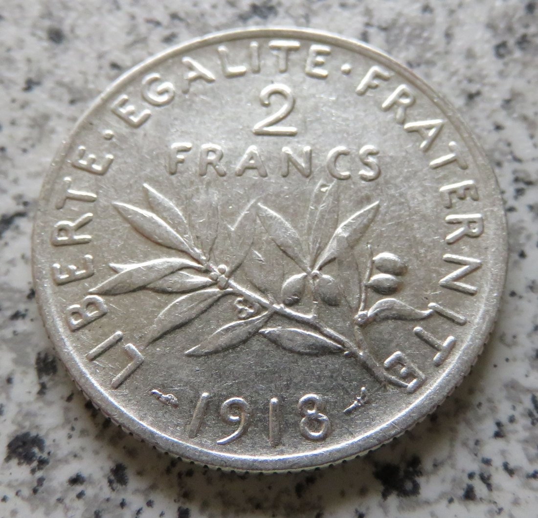  Frankreich 2 Francs 1918   