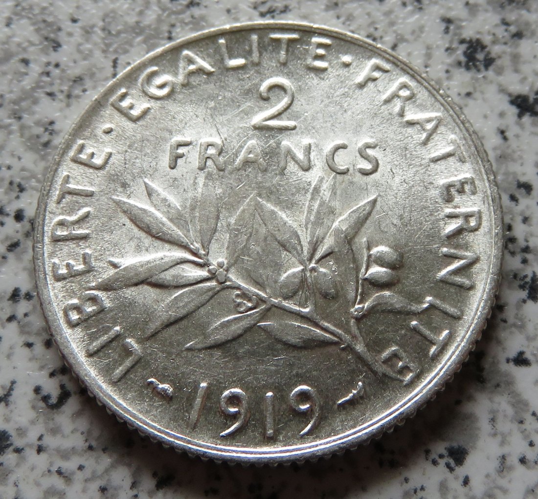  Frankreich 2 Francs 1919   